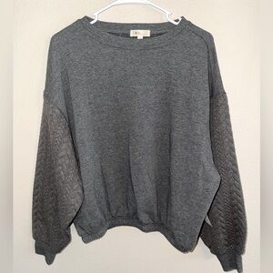 NWT Women’s I AM Crewneck w/ Knitted‎ Sweater Sleeves & Elastic Waist size Large